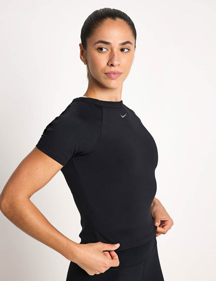 Nike One Fitted Dri-FIT Cropped Short-Sleeve Top - Blackimage1- The Sports Edit