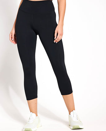 One High Waisted Crop Leggings - Black