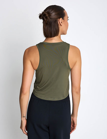 Nike One Classic Dri-FIT Cropped Tank - Medium Olive/Whiteimages2- The Sports Edit