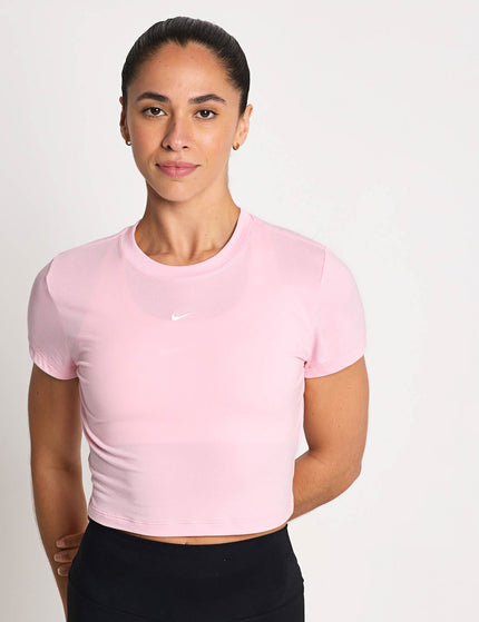Nike Sportswear Chill Knit Cropped T-Shirt - Medium Soft Pink/Sailimage1- The Sports Edit