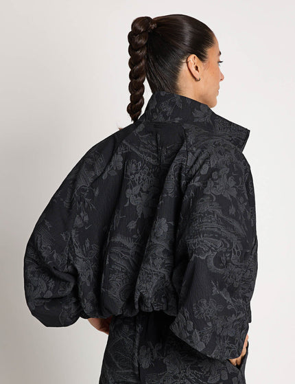Nike Sportswear Collection Jacquard Track Jacket - Black/Anthraciteimage2- The Sports Edit