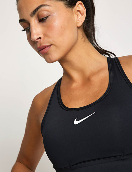 Nike Swoosh Pocket Medium-Support Sports Bra - Black/Whiteimage3- The Sports Edit