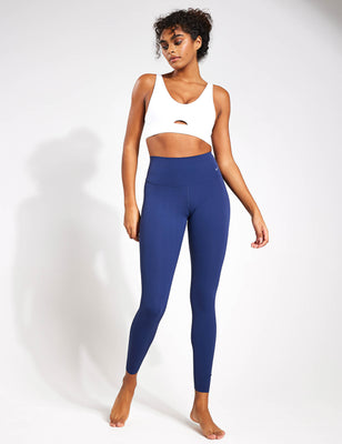Zenvy High Waisted Leggings - Midnight Navy/Black