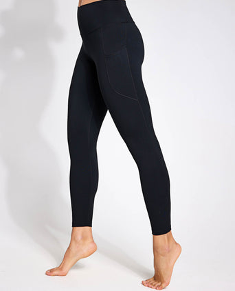 One High Waisted 7/8 Leggings with Pockets - Black