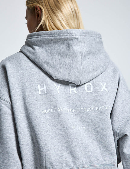 PUMA Puma x Hyrox World Cropped Hoodie - Light Grey Heatherimages2- The Sports Edit