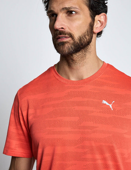 PUMA PWRTRAIN Jacquard Short Sleeve T-Shirt - Red Glamourimages3- The Sports Edit
