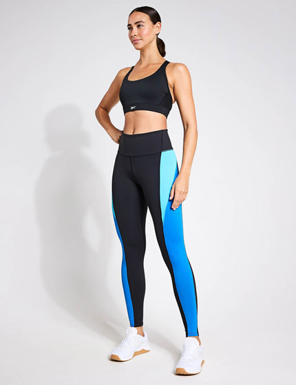 Reebok Lux High Waisted Legging - Black/Kinetic Blueimage5- The Sports Edit