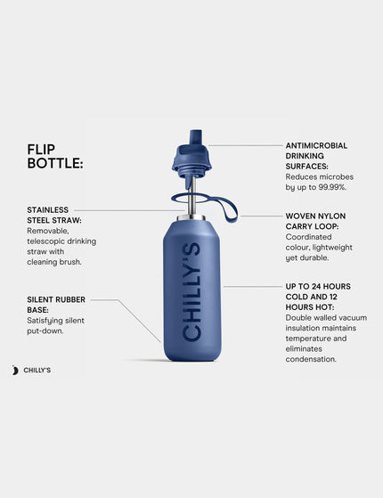 Chilly's Series 2 Flip Water Bottle 1000ml - Graniteimage5- The Sports Edit