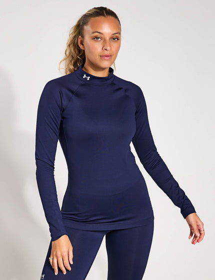 Under Armour ColdGear Authentics Mock Neck - Midnight Navy/Whiteimage1- The Sports Edit