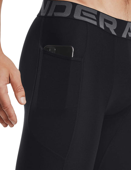 Under Armour HeatGear Armour Long Shorts - Black/Whiteimage2- The Sports Edit