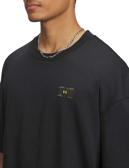 Under Armour Heavyweight Woven Label Short Sleeve - Black/Blackimage2- The Sports Edit