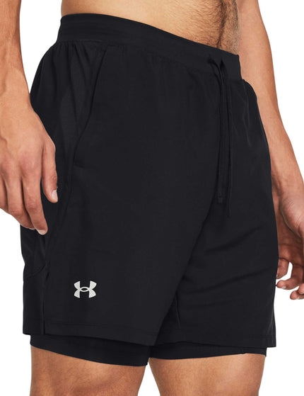 Under Armour Launch 7'' 2-In-1 Shorts - Black/Black/Reflectiveimage2- The Sports Edit
