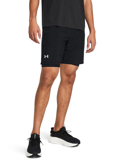 Under Armour Launch 7'' 2-In-1 Shorts - Black/Black/Reflectiveimage1- The Sports Edit