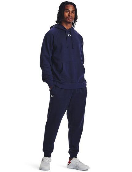 Under Armour Rival Fleece Joggers - Midnight Navy/Whiteimage2- The Sports Edit