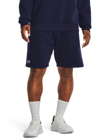 Under Armour Rival Fleece Shorts - Midnight Navy/Whiteimage1- The Sports Edit