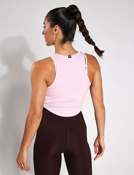 Under Armour Rival Rib Tank - Prime Pink/Whiteimage2- The Sports Edit