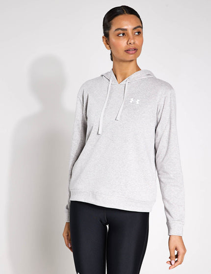 Under Armour Rival Terry Hoodie - Mod Grey Light Heather/Whiteimage1- The Sports Edit