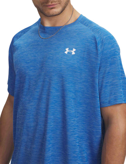 Under Armour Tech Textured Short Sleeve - Blue Atlantis/Whiteimages3- The Sports Edit
