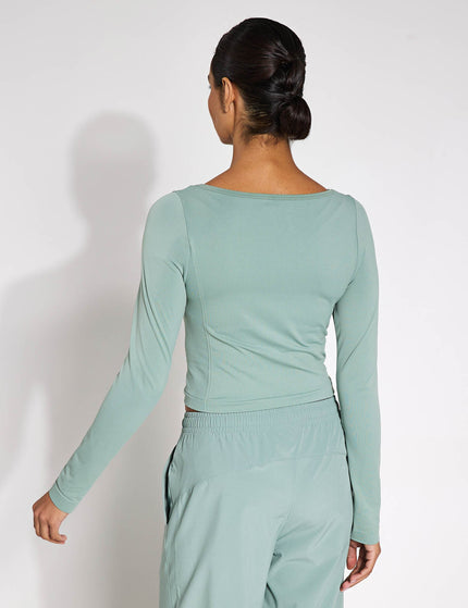 Under Armour Train Seamless Long Sleeve - Silica Green/Whiteimage2- The Sports Edit