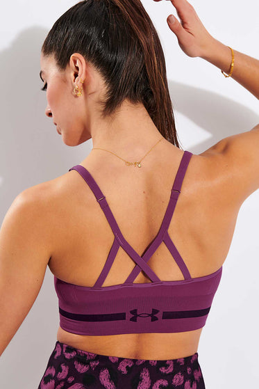 Under Armour Seamless Low Long Sports Bra - Pink Quartz/Polaris Purpleimage2- The Sports Edit