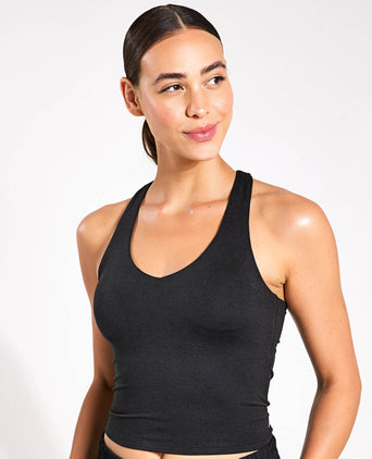 Halo Performance Crop 2.0 - Black Heather