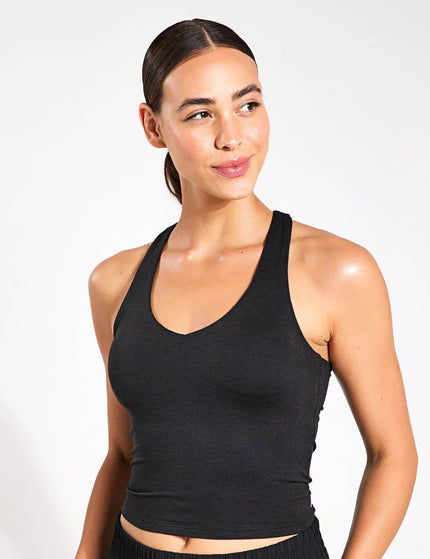 Vuori Halo Performance Crop 2.0 - Black Heatherimage1- The Sports Edit