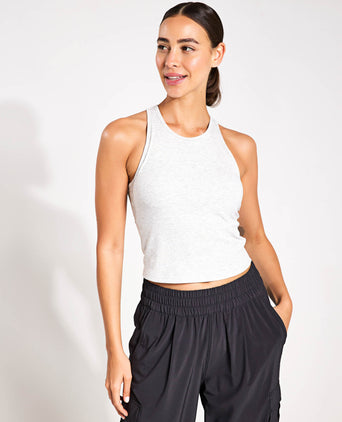 Pose Plyo Tank - White Heather Grey