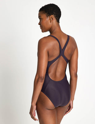 3-Stripes C-Back Swimsuit - Aurora Black/Aurora Plum