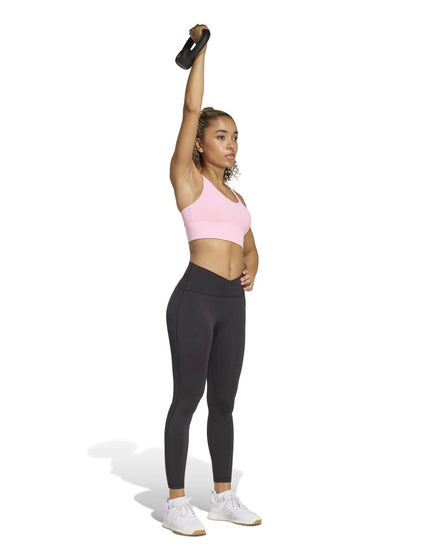 adidas 3 Stripes Studio All Me Light Support Bra - True Pinkimages5- The Sports Edit