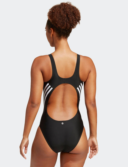 adidas 3-Stripes Swimsuit - Black/Whiteimage2- The Sports Edit