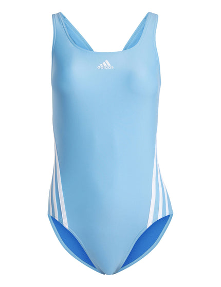 adidas 3-Stripes Swimsuit - Blue Burst/Green Sparkimage6- The Sports Edit