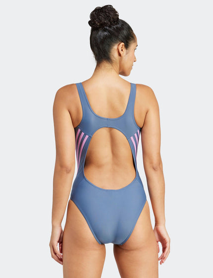 adidas 3-Stripes Swimsuit - Preloved Ink/Preloved Purpleimage2- The Sports Edit