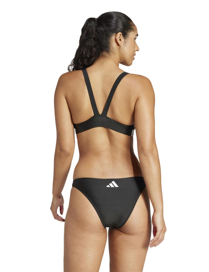 adidas 3-Stripes V-Back Bikini - Black/Whiteimage2- The Sports Edit