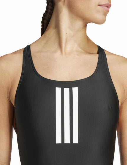 adidas 3-Stripes V-Back Swimsuit - Black/Whiteimage3- The Sports Edit