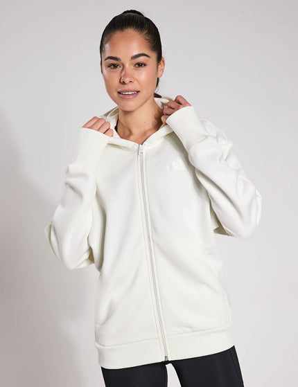 adidas ALL SZN Fleece Full-Zip Hoodie - Off Whiteimage1- The Sports Edit