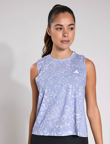 adidas Own the Run CLIMACOOL 3-Stripes Tank Top - Dash Grey/Violet Toneimage1- The Sports Edit