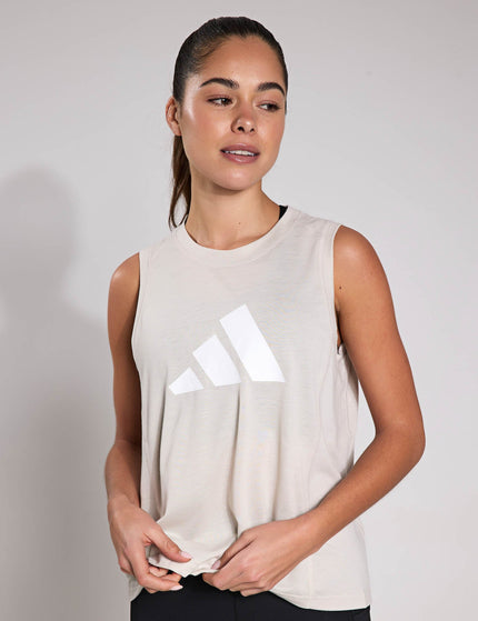 adidas Train Essentials Big Performance Logo Training Tank Top - Wonder Alumina/Whiteimage1- The Sports Edit