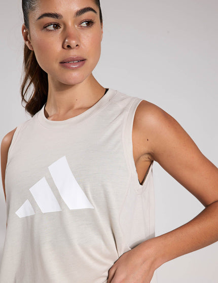 adidas Train Essentials Big Performance Logo Training Tank Top - Wonder Alumina/Whiteimage3- The Sports Edit