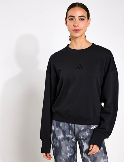 adidas ALL SZN Fleece Loose Sweatshirt - Blackimage1- The Sports Edit