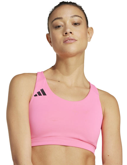 adidas Adizero Essentials Run Medium Support Bra - Lucid Pinkimage3- The Sports Edit