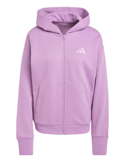 adidas ALL SZN Fleece Full-Zip Hoodie - Preloved Purpleimage8- The Sports Edit