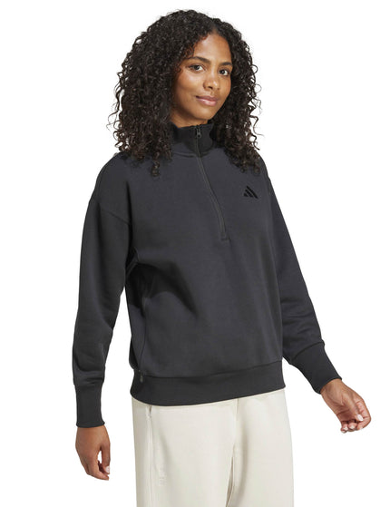 adidas ALL SZN Fleece Loose Quarter-Zip Sweatshirt - Blackimages5- The Sports Edit