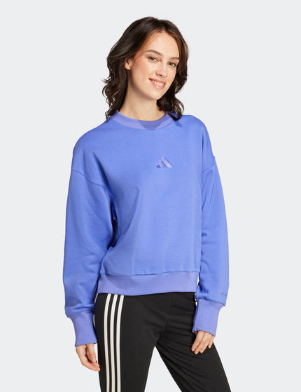 adidas ALL SZN Fleece Loose Sweatshirt - Semi Cobalt Blueimage5- The Sports Edit