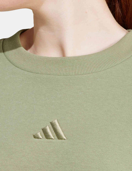 adidas ALL SZN Fleece Loose Sweatshirt - Tent Greenimage3- The Sports Edit
