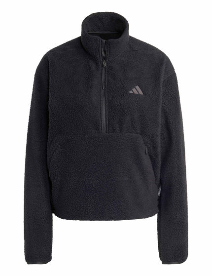 adidas City Tech High Pile Fleece Half-Zip Jacket - Blackimage6- The Sports Edit