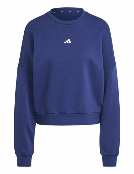 adidas Essentials Small Logo Feelcozy Sweatshirt - Dark Blue/Whiteimage6- The Sports Edit