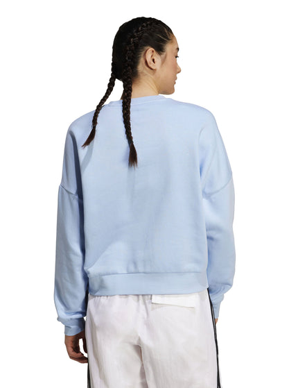 adidas Essentials Small Logo Feelcozy Sweatshirt - Glow Blue/Whiteimage2- The Sports Edit