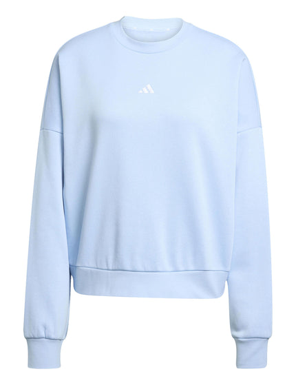 adidas Essentials Small Logo Feelcozy Sweatshirt - Glow Blue/Whiteimage6- The Sports Edit
