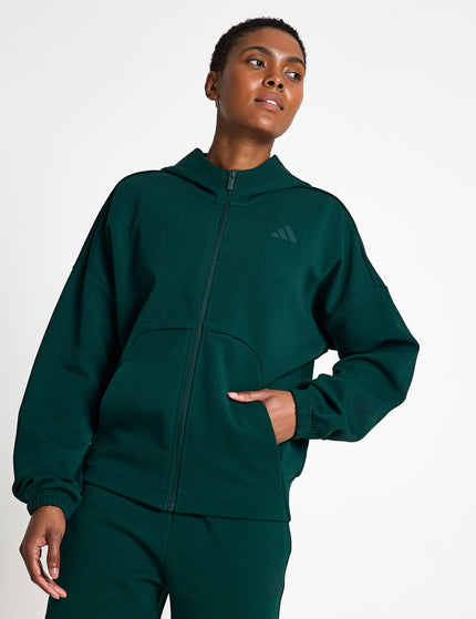 adidas Future Icons Small Logo Full-Zip Hoodie - Aurora Ivyimage1- The Sports Edit