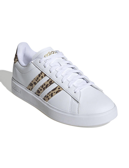 adidas Grand Court 2.0 Shoes - Cloud White/Magic Beige/Matte Goldimage2- The Sports Edit